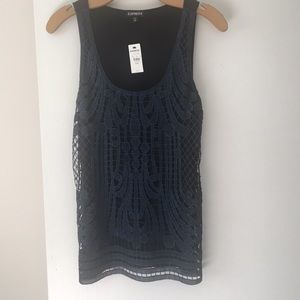 Dark blue shimmery tank top from Express